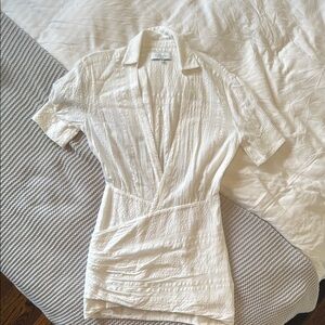 L’Academie White mini shirt cotton dress XS